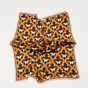 NWT. Zara Geometric Print Satin Effect Scarf.